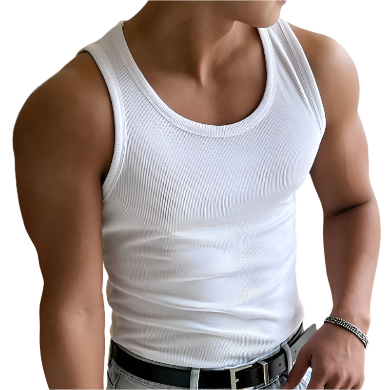 Monde heren tanktop – ademend, ronde hals, effen kleur, skinny fit