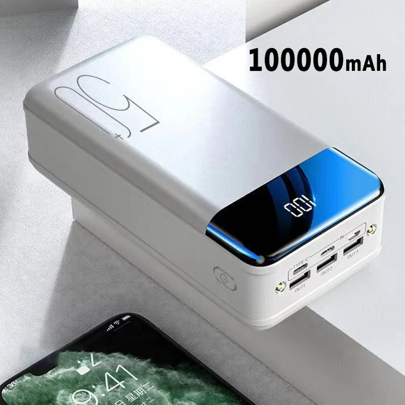 Monde 100.000mAh Draagbare Powerbank met Snelladen voor Telefoon, Tablet en Laptop