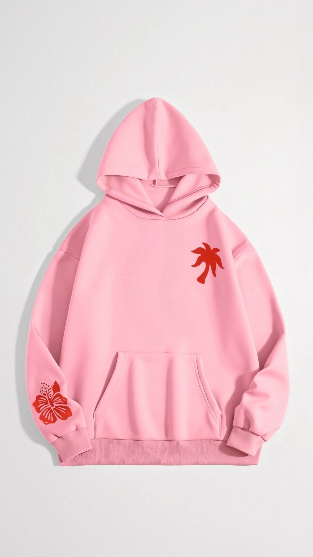 Élanor Geborduurde Hoodie met Tropisch Rugmotief – Unisex Kapuzenpullover