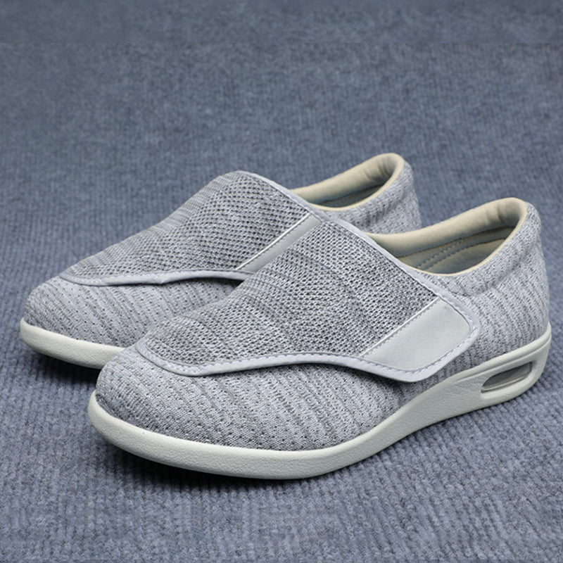Veloria Brede Comfortschoenen van Ademend Textiel – Lichtgewicht Instappers met Klittenbandsluiting