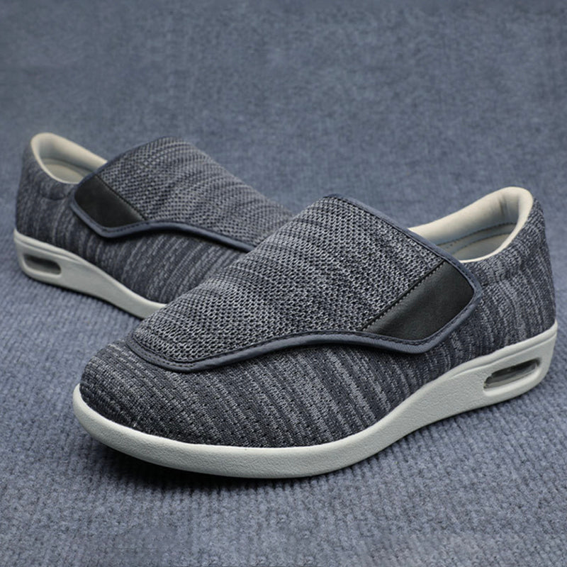 Veloria Brede Comfortschoenen van Ademend Textiel – Lichtgewicht Instappers met Klittenbandsluiting