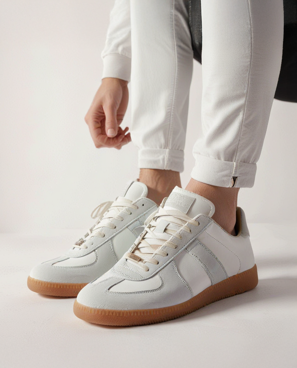 Veloria Leren Sneakers van Leer en Suède – Lage Instap met Verfijnde Afwerking