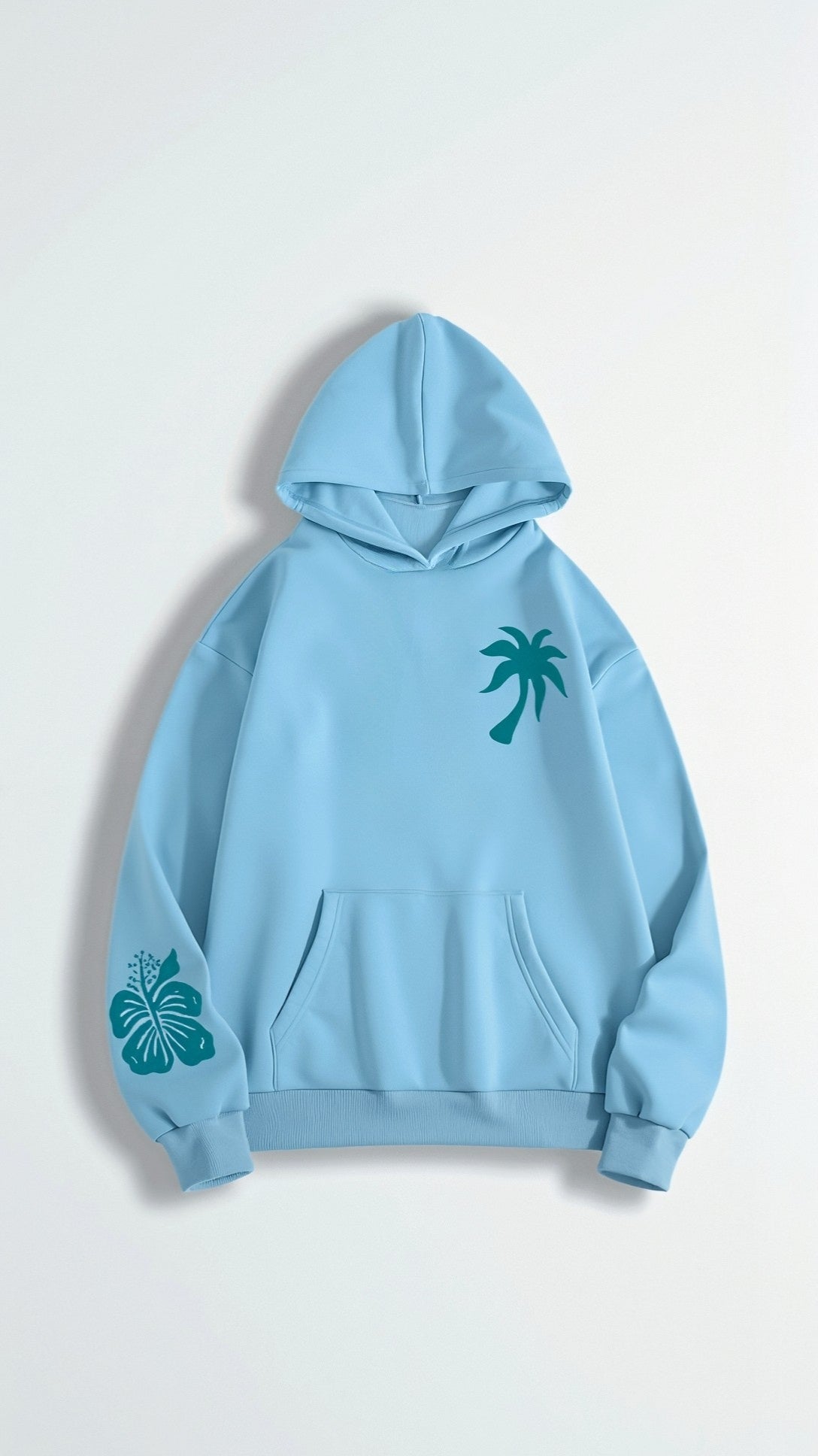 Élanor Geborduurde Hoodie met Tropisch Rugmotief – Unisex Kapuzenpullover