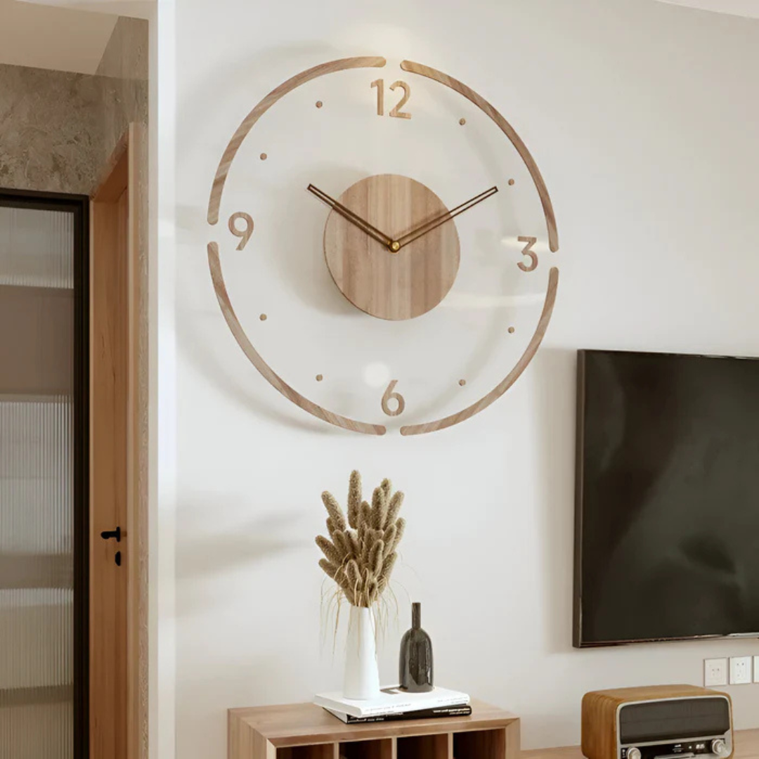 Évoque – Moderne Wandklok van Acryl en Hout 30 cm voor Woonkamer en Kantoor