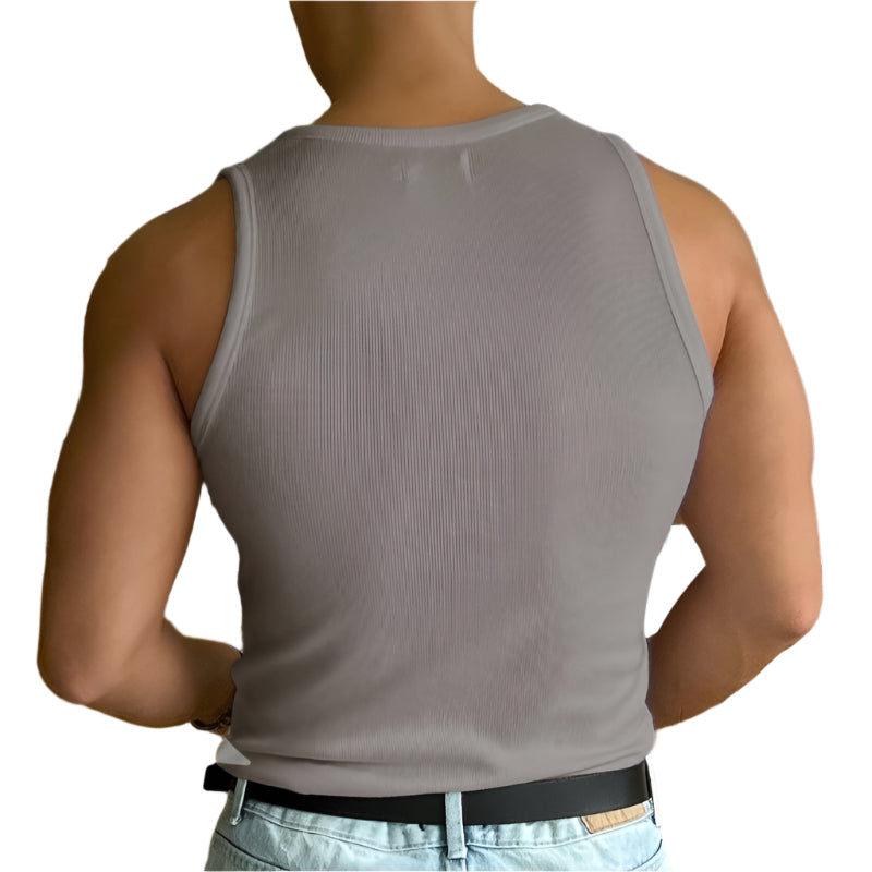 Monde heren tanktop – ademend, ronde hals, effen kleur, skinny fit