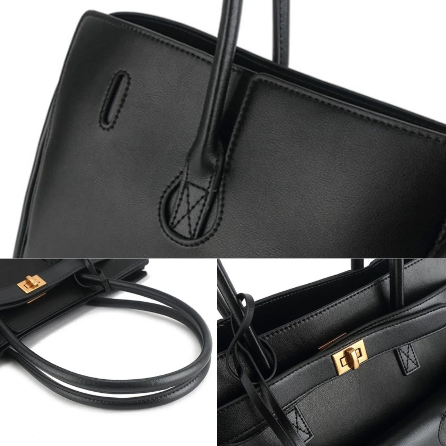 Élanor Luxe Handtas van Vegan Leer – Midi of Maxi Formaat met Gouden of Zilveren Details