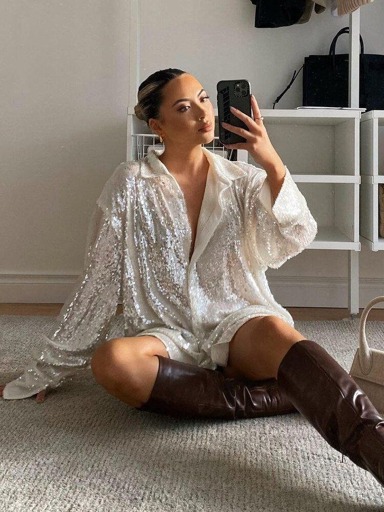 Veloria Oversized Blouse voor Dames met Elegante Details