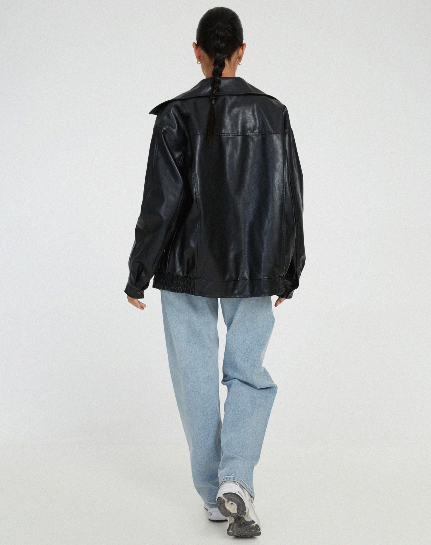 Veloria Oversized Leren Damesjas – Losse Zomerjas van Echt Leer