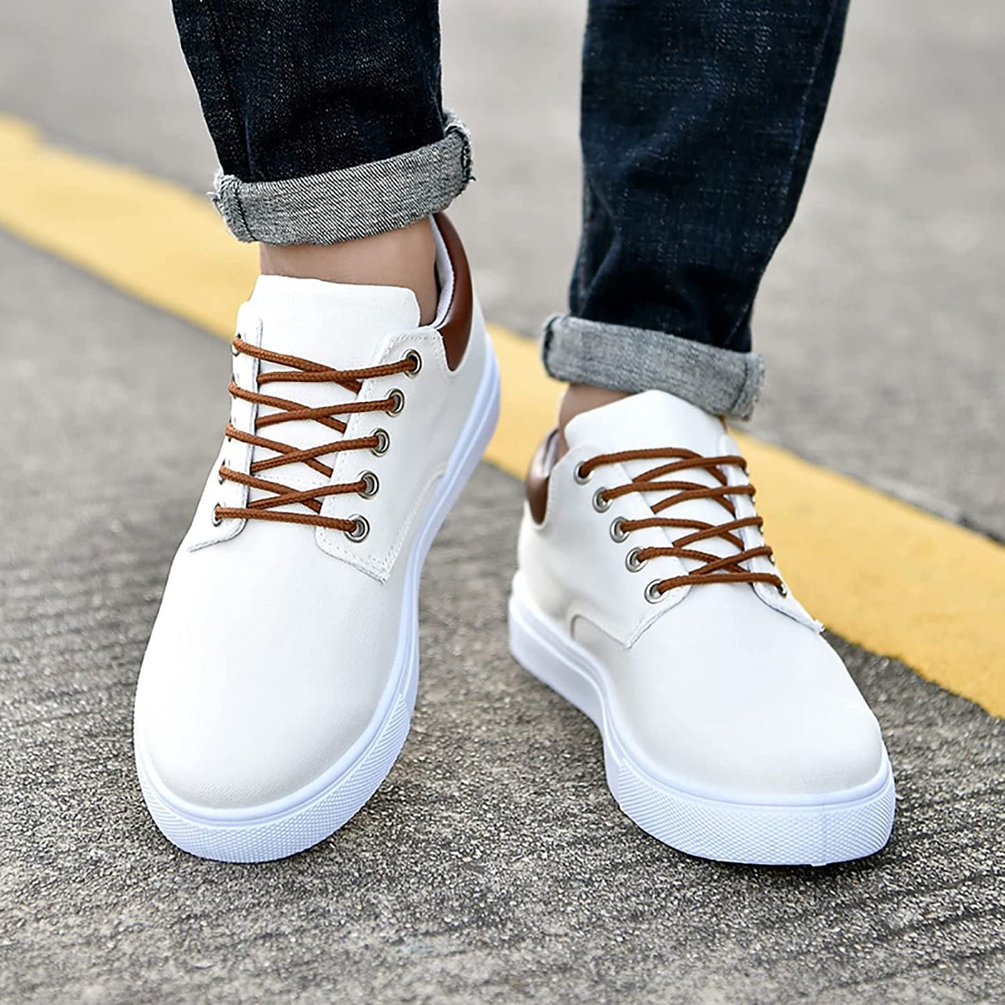 Élanor Canvas Herensneakers met Witte Zool – Casual en Stijlvol
