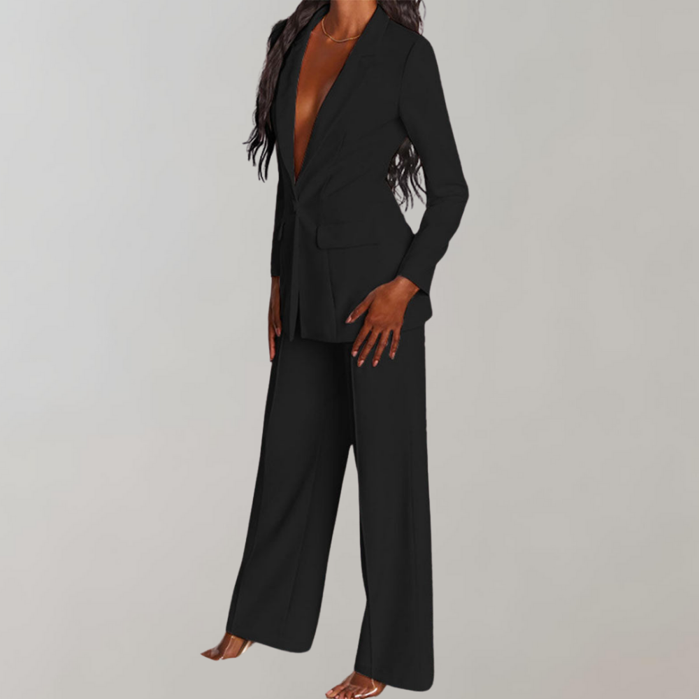 Évoque Elegante Blazer en Broekenset voor Dames – Tijdloze Twee-Delige Outfit