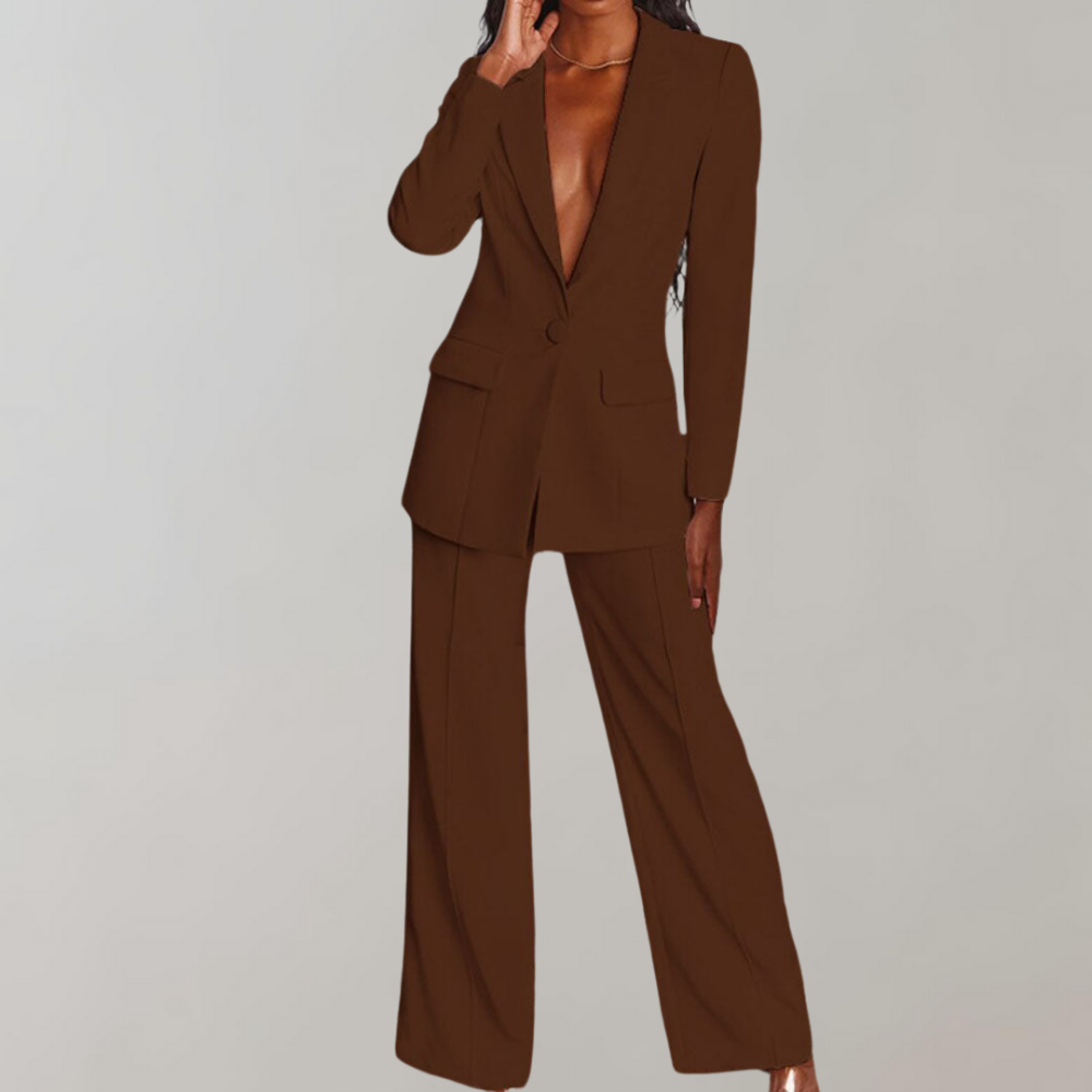 Évoque Elegante Blazer en Broekenset voor Dames – Tijdloze Twee-Delige Outfit