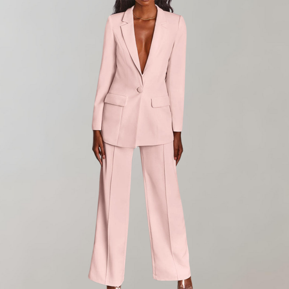 Évoque Elegante Blazer en Broekenset voor Dames – Tijdloze Twee-Delige Outfit