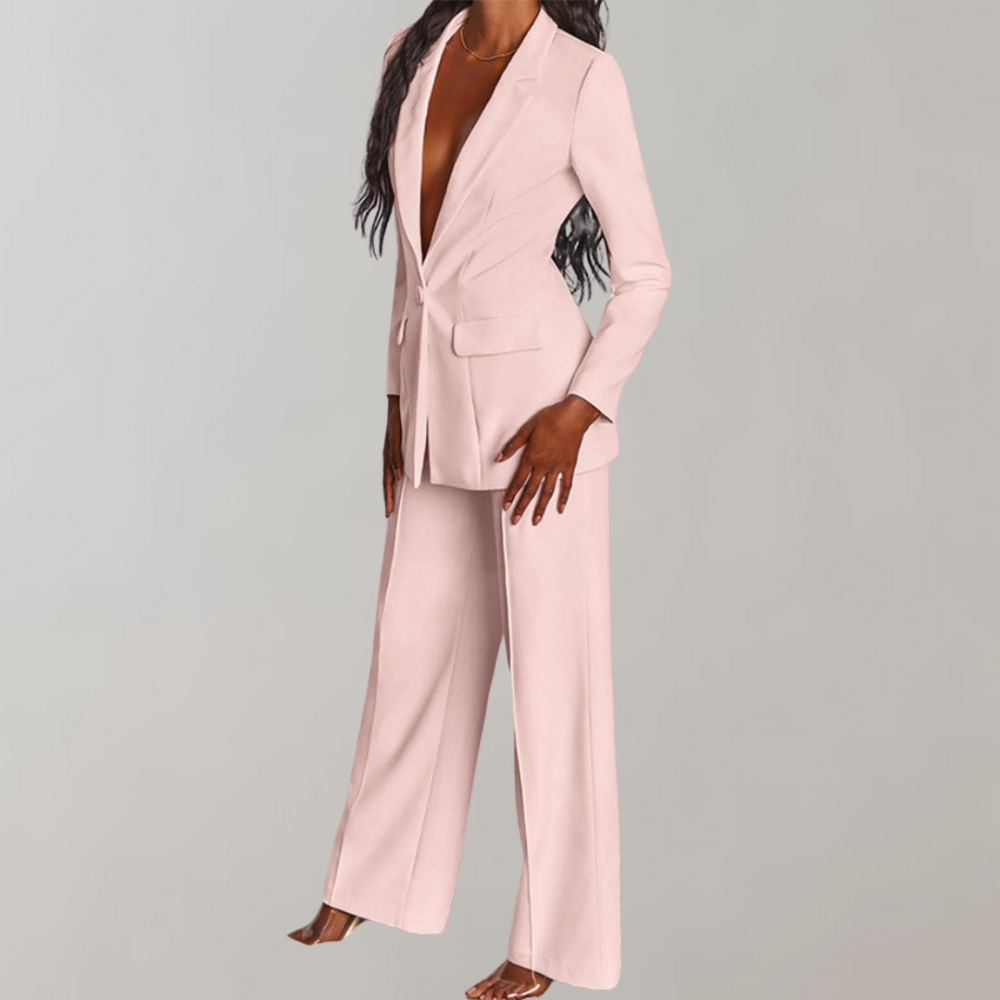 Évoque Elegante Blazer en Broekenset voor Dames – Tijdloze Twee-Delige Outfit
