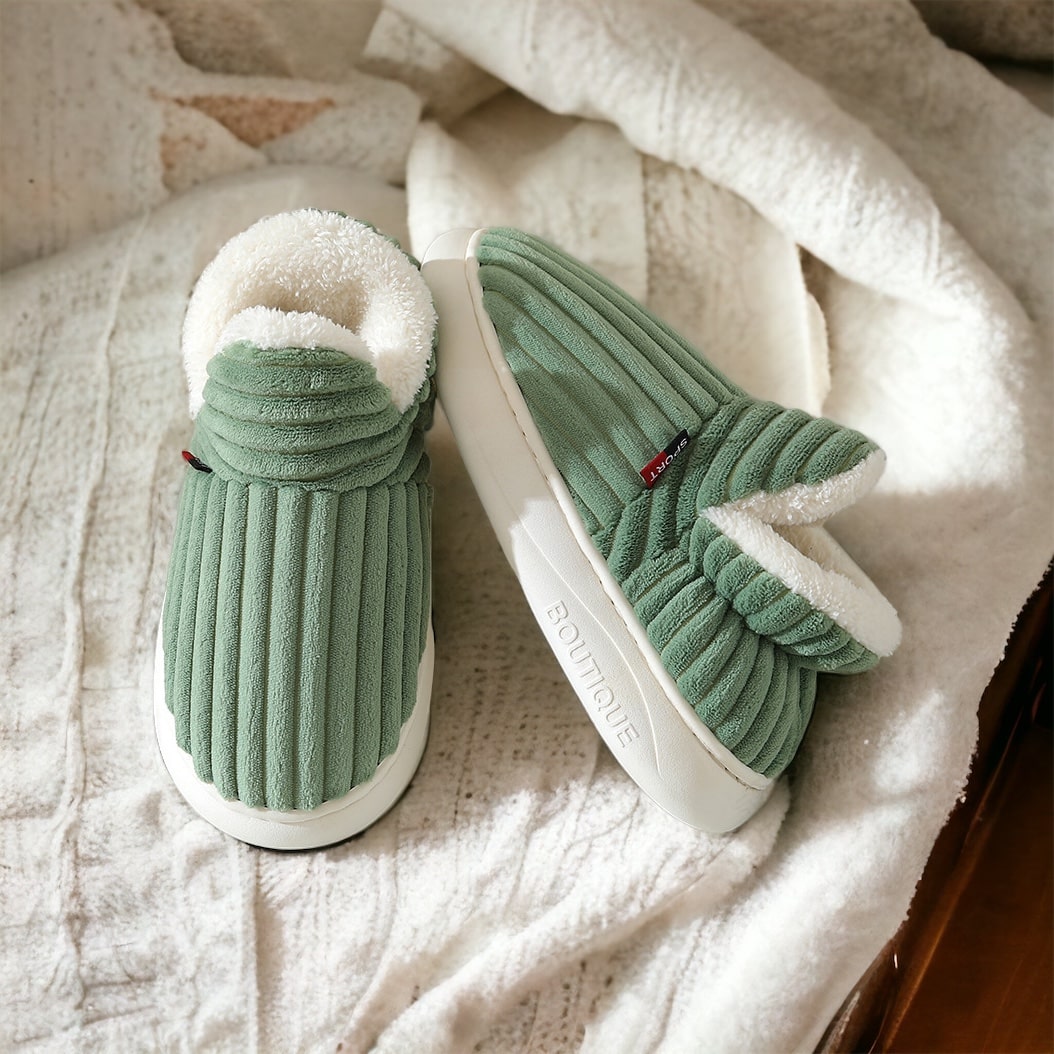 Veloria Warme Unisex Sloffen met Imitatiebont Voering en Antislipzool