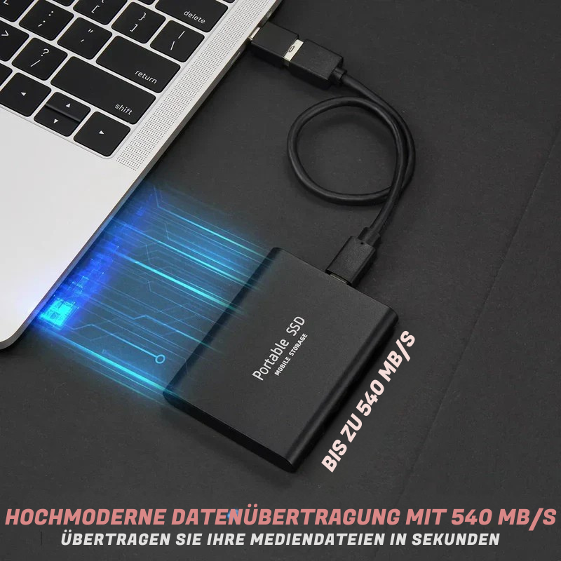 Monde Externe SSD 4TB USB-C 3.1 – Hoge Snelheid, Metalen Behuizing, Schokbestendig, Compatibel met Windows/Mac/Android