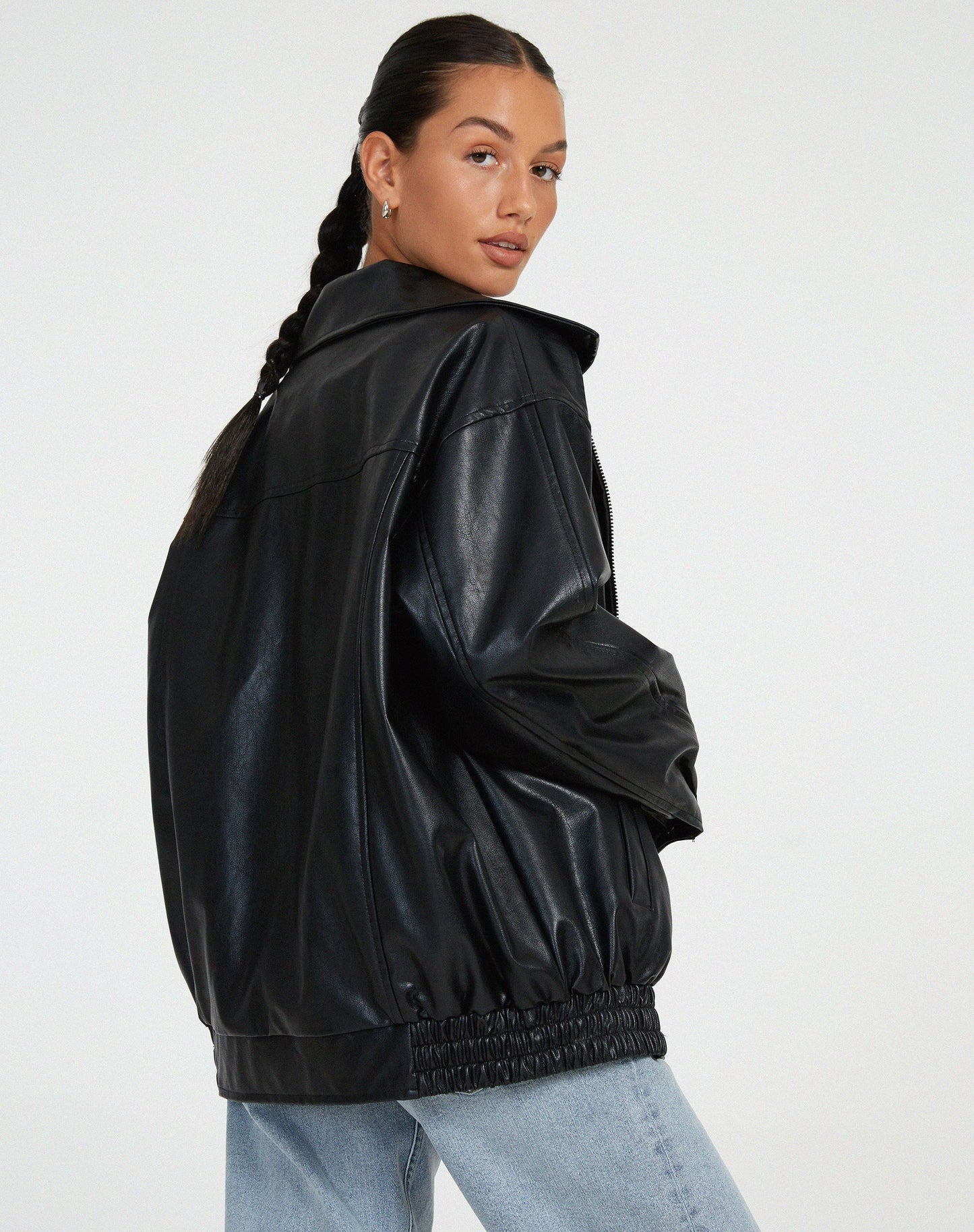 Veloria Oversized Leren Damesjas – Losse Zomerjas van Echt Leer