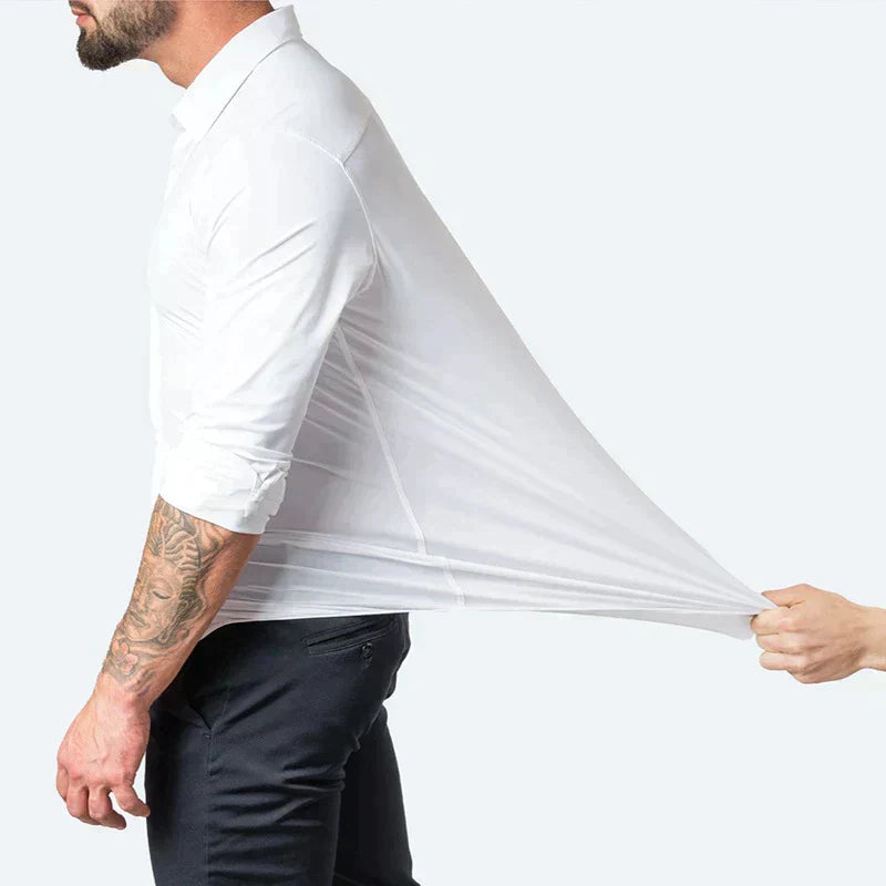 Élanor Heren Overhemd met Stretch – Slim Fit Lange Mouwen