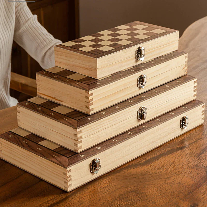 Monde Houten Schachspel Magnetisch en Opvouwbaar – Compact Reisspel