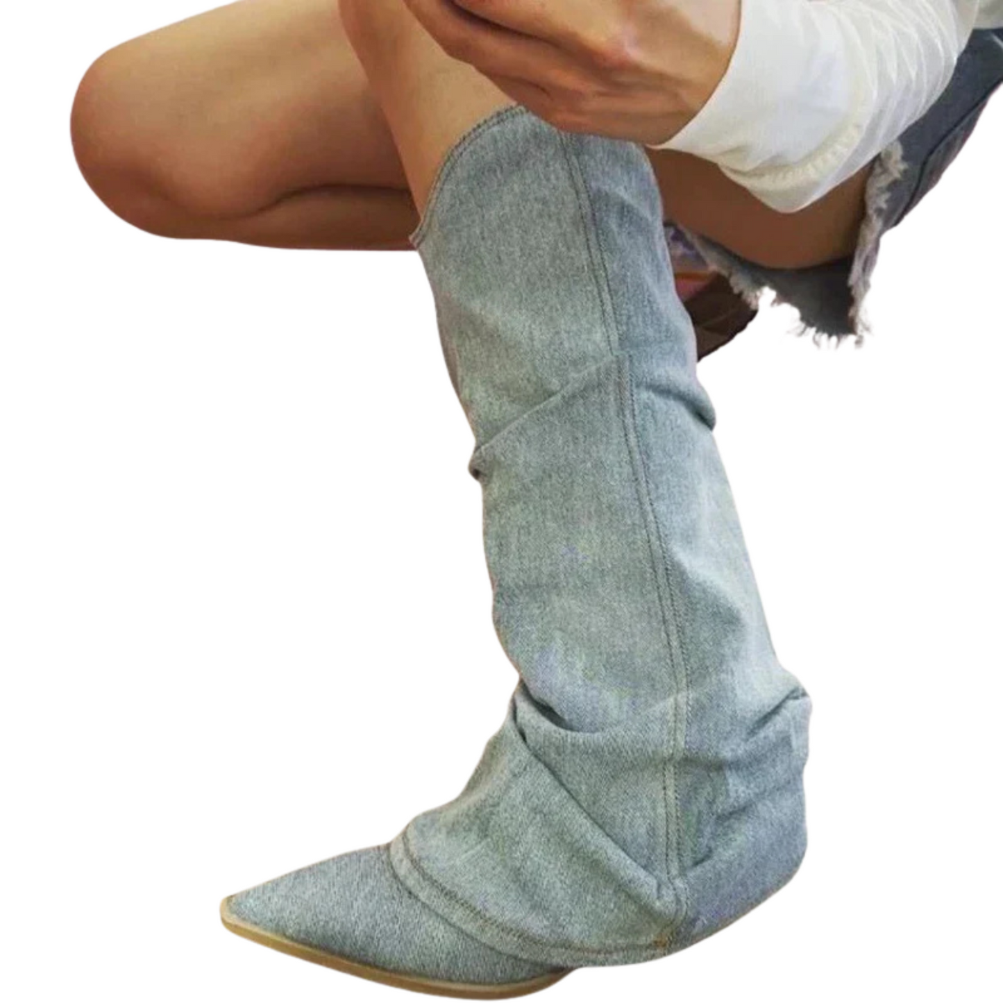 Ylva – Denim Winterlaarzen met Warme Voering en Antislipzool