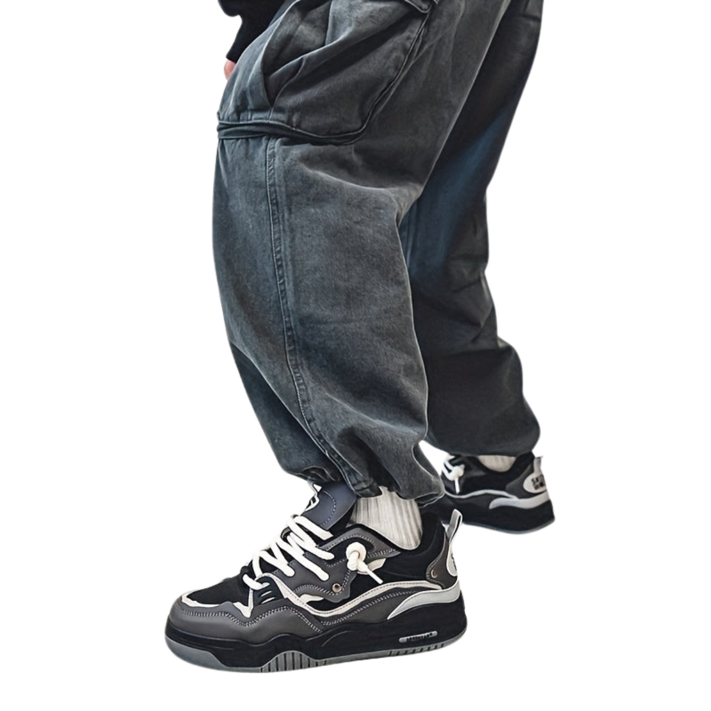 Riven – Casual Sportschoenen met Geometrisch Design en Rubberen Zool