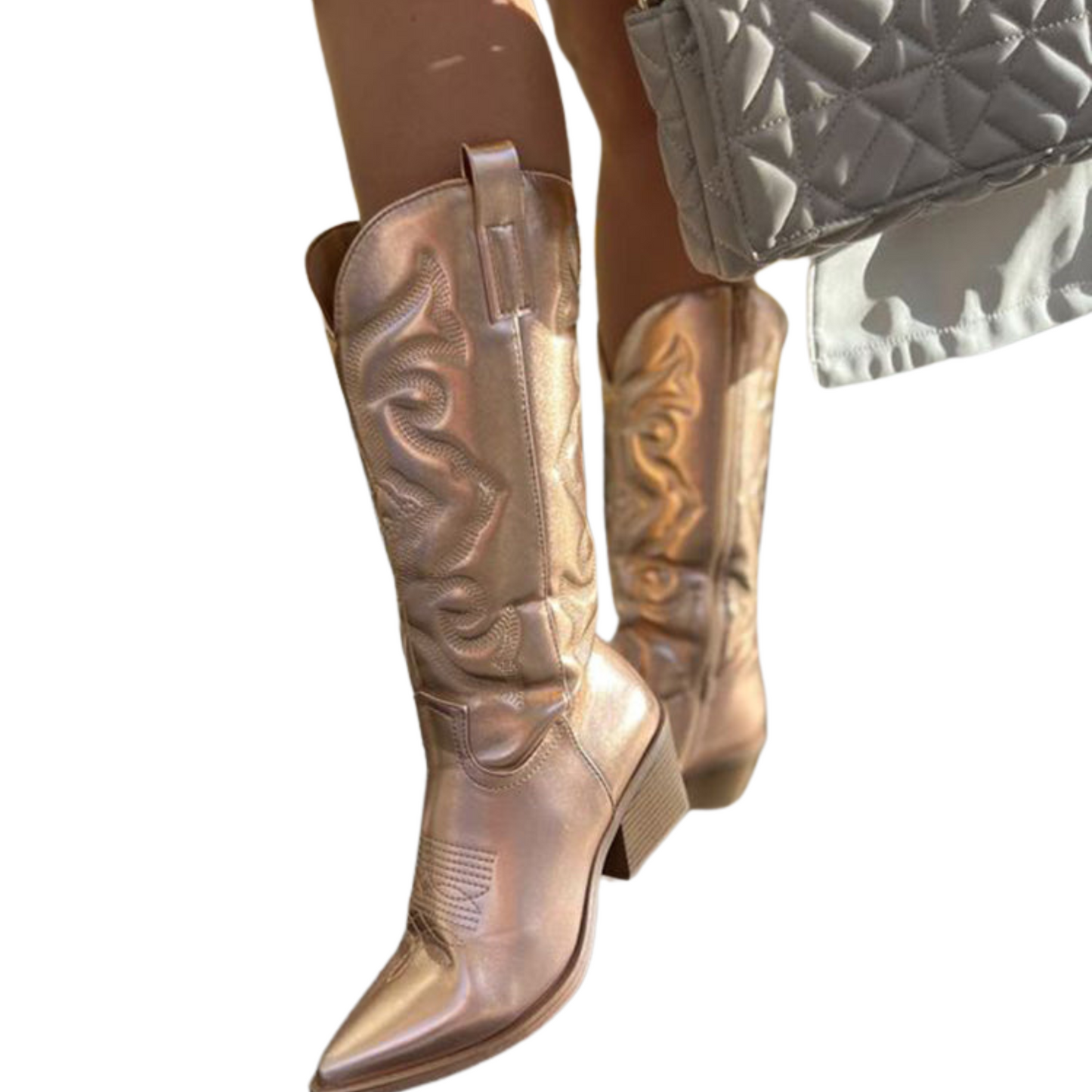 Sorella – Metallic Cowboylaarzen met Elegante Afwerking