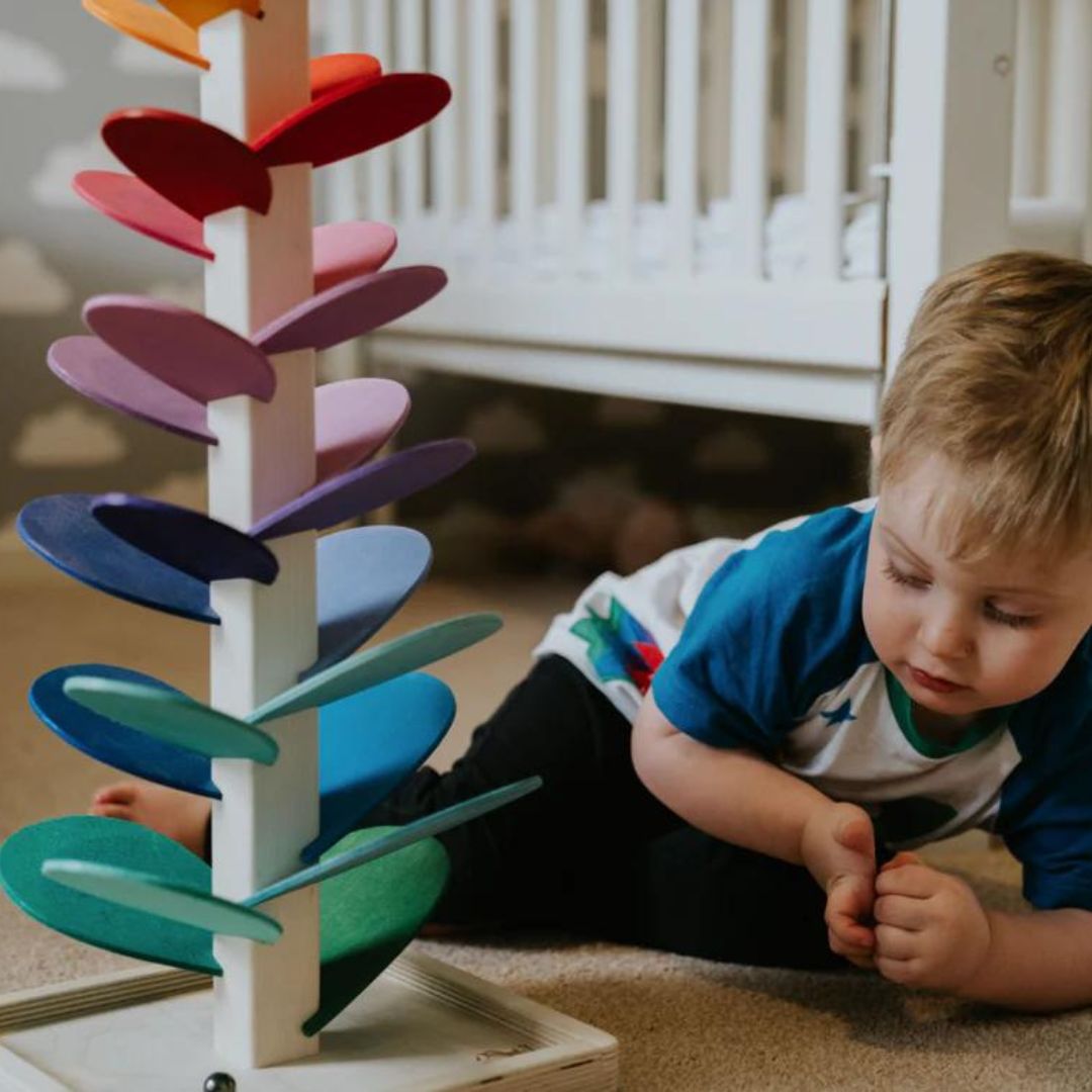 Monde Regenboog Houten Knikkermolen – Montessori Speelgoed voor Kinderen vanaf 3 Jaar