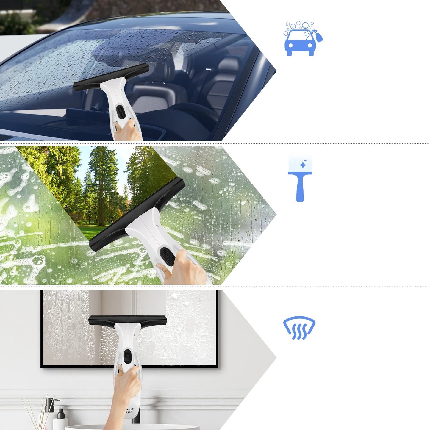 Aurevo Oplaadbare Draadloze Ramenreiniger met Squeegee & Microvezel Scrubber