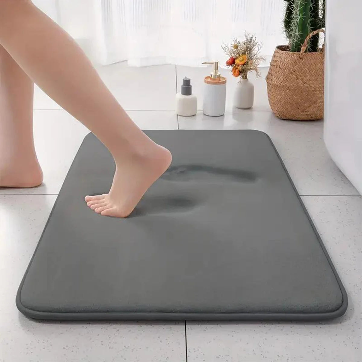 Élanor Luxe Flanellen Badkamer Deurmat – Dikke Absorberende Antislip Mat