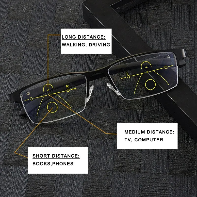 Évoque Multifocale Leesbril met Progressieve Lenzen en Anti-Blauwlichtfilter