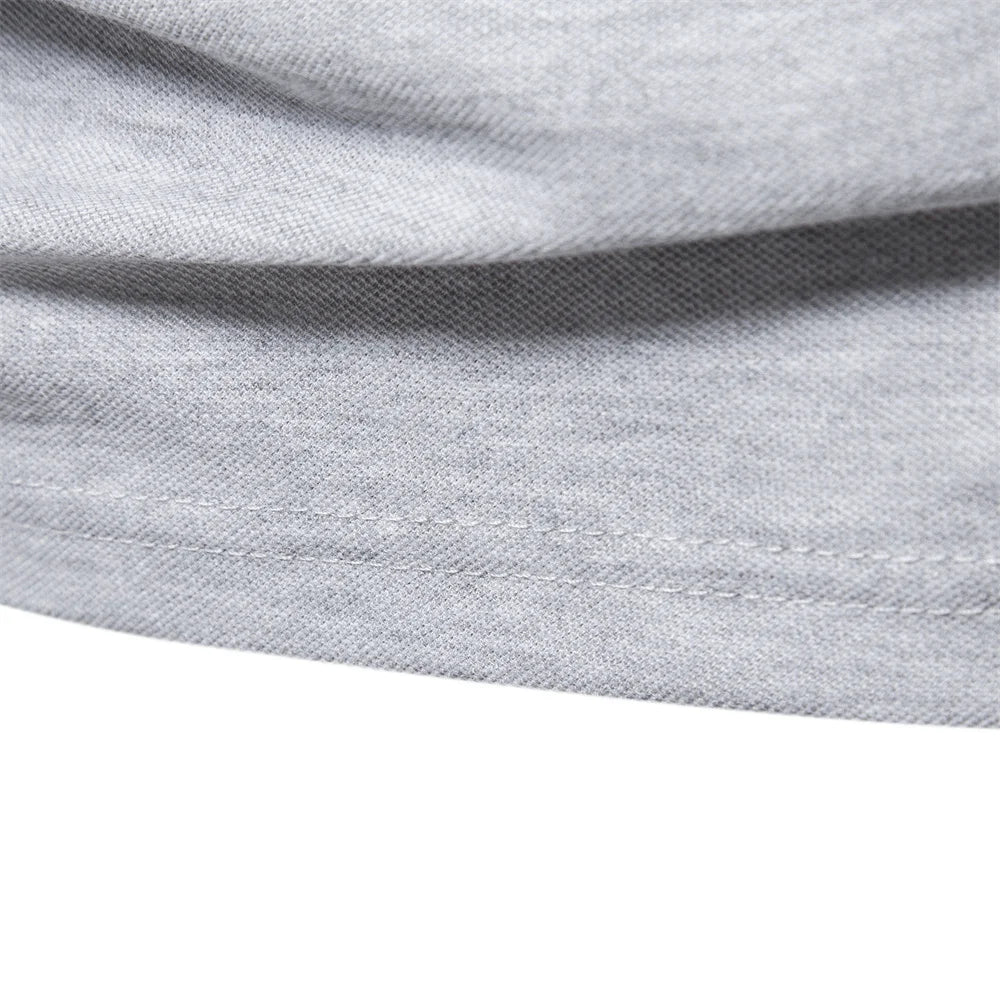 Élanor Heren Polo met Hert Borduursel – Effen Kleur, Lange Mouw, Zakelijk & Sociaal