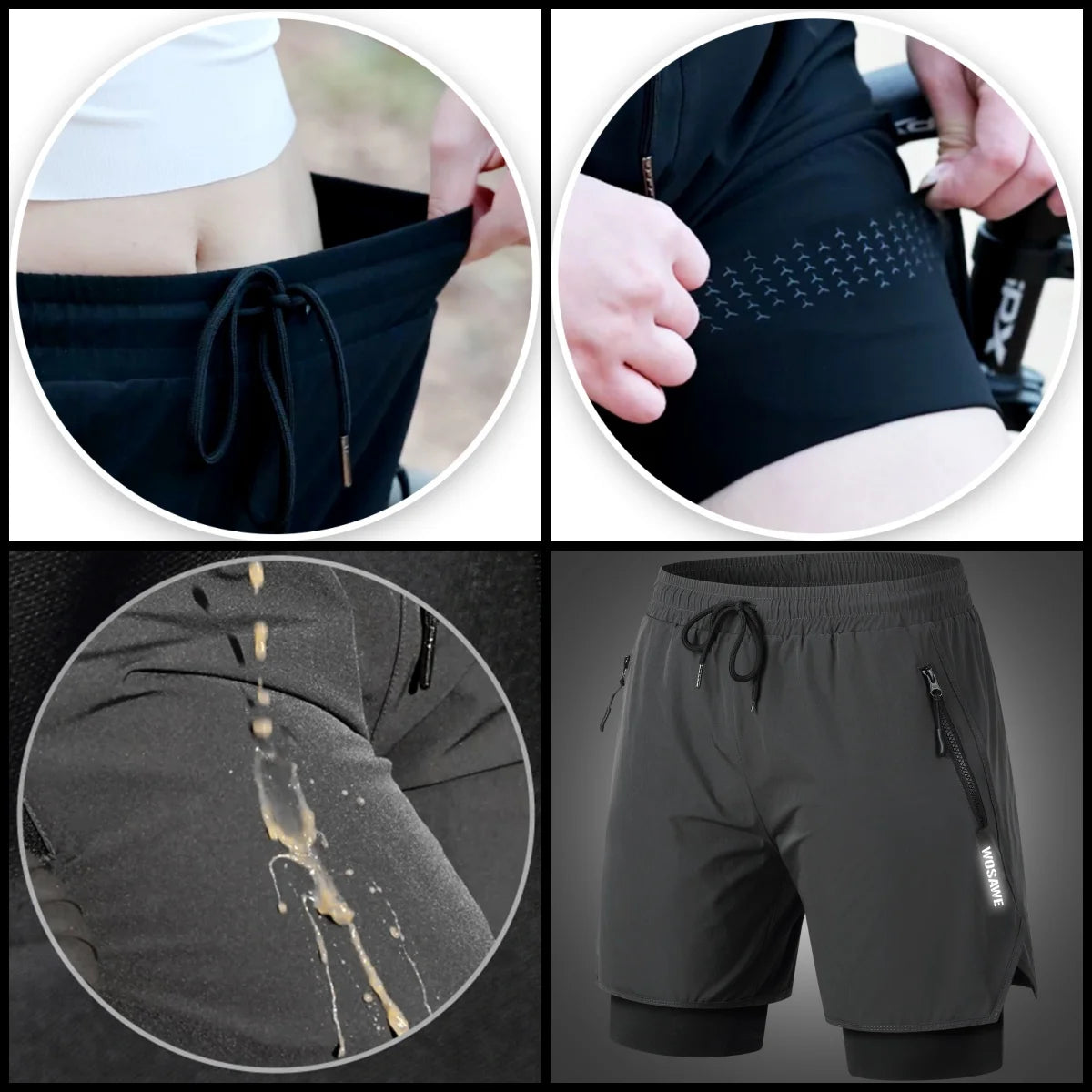 Veloria Fietsbroek Heren & Dames 2-in-1 MTB Shorts met Zitkussen en Snel Droog Buitenbroek