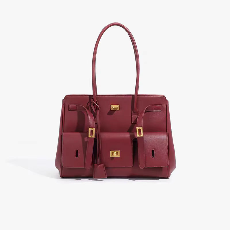 Élanor Luxe Handtas van Vegan Leer – Midi of Maxi Formaat met Gouden of Zilveren Details