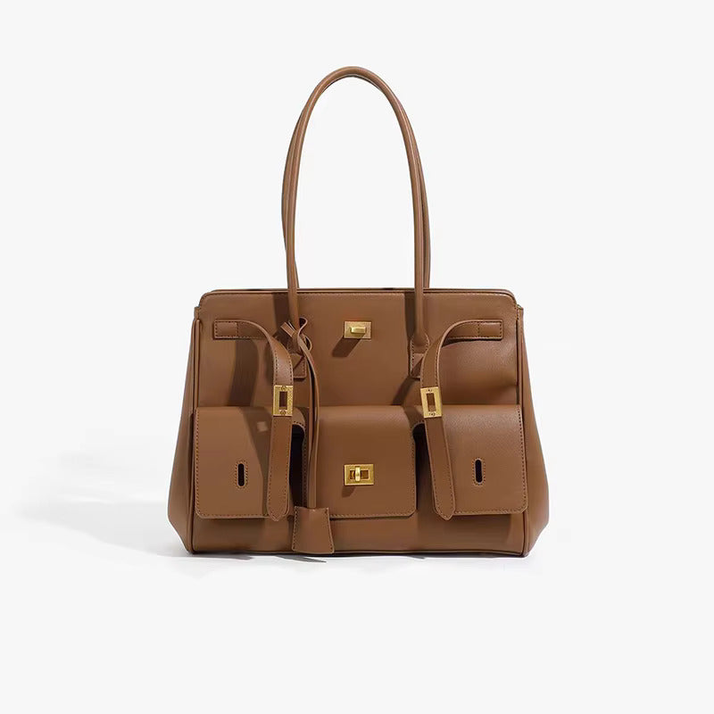 Élanor Luxe Handtas van Vegan Leer – Midi of Maxi Formaat met Gouden of Zilveren Details
