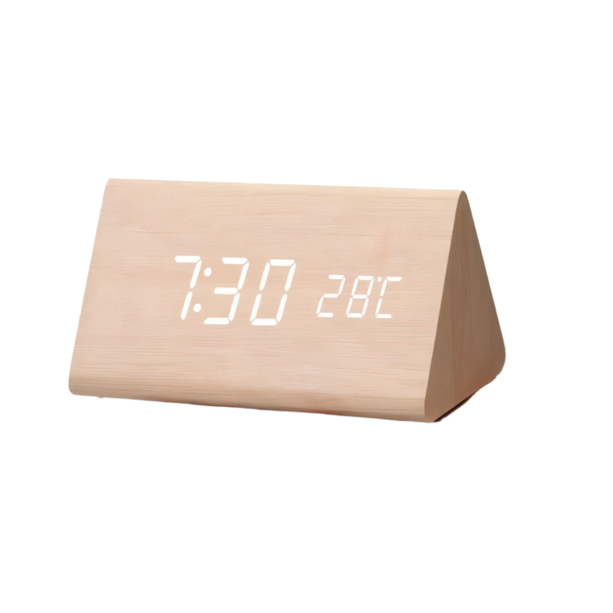 Monde Houten digitale wekker met LED-display, temperatuur- en luchtvochtigheidsmeter