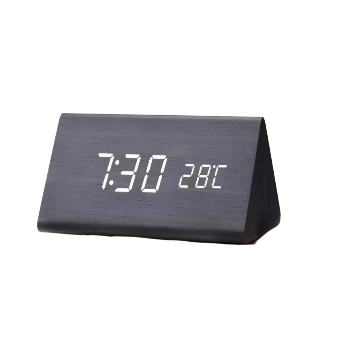 Monde Houten digitale wekker met LED-display, temperatuur- en luchtvochtigheidsmeter
