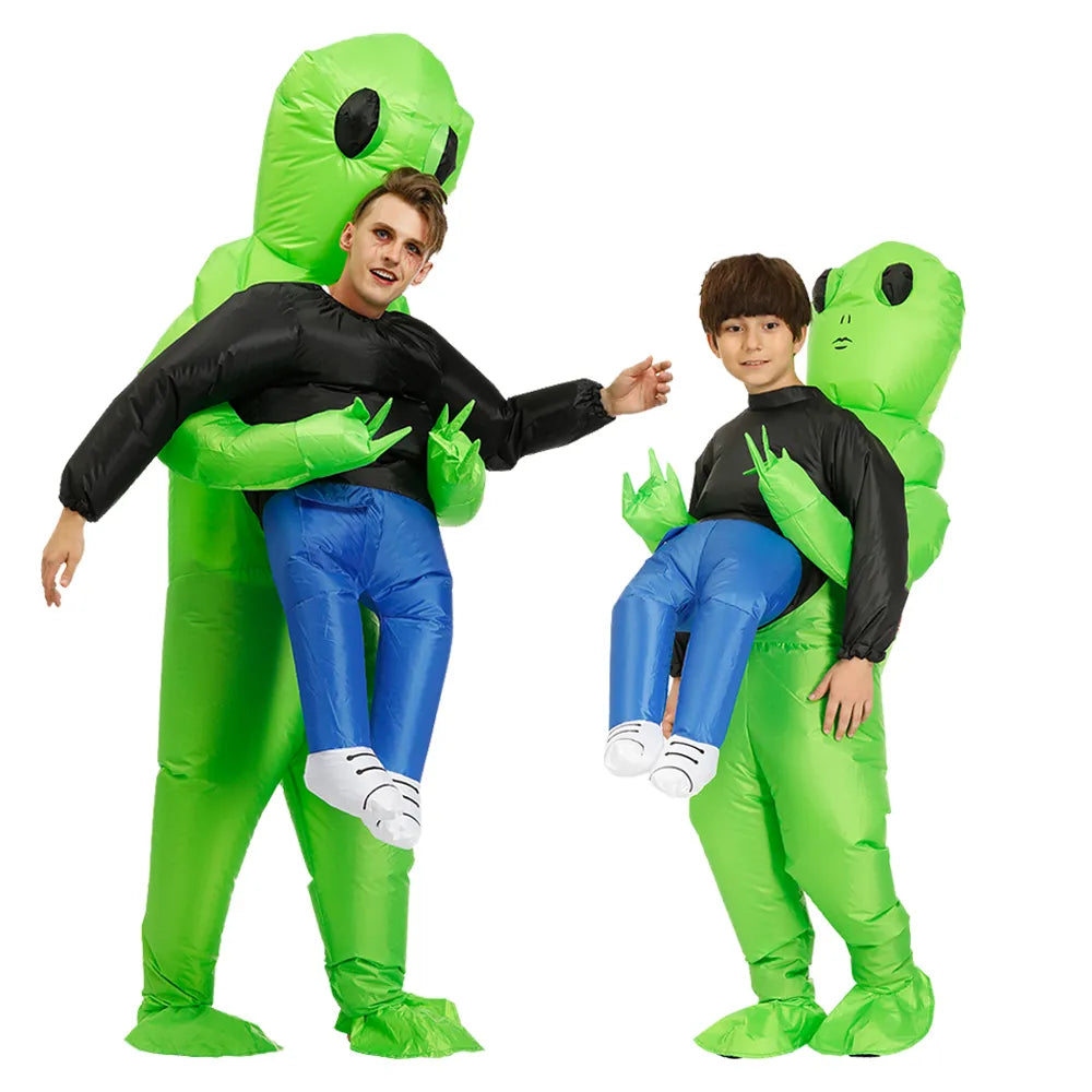 Évoque Opblaasbaar Alien Kostuum voor Carnaval en Feest – Kinderen & Volwassenen