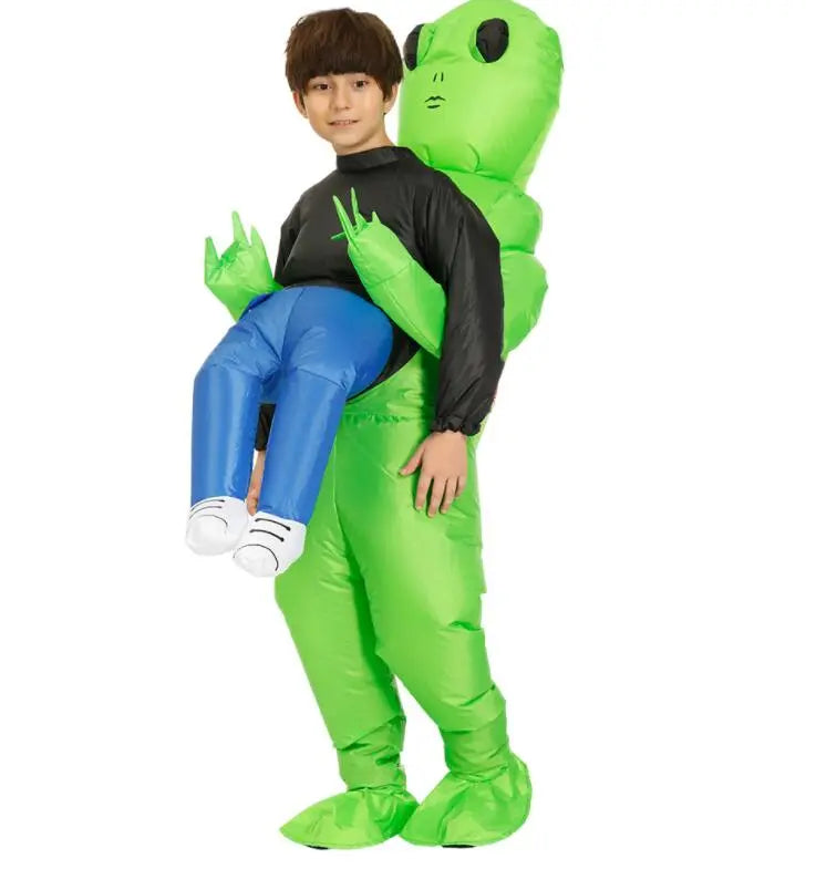 Évoque Opblaasbaar Alien Kostuum voor Carnaval en Feest – Kinderen & Volwassenen