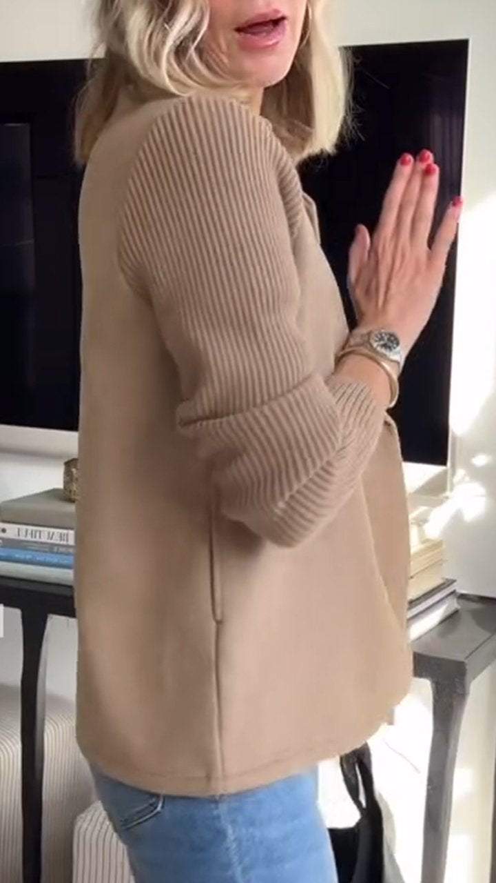 Évoque | Gebreide Mouw Blazer met Dubbele Knopenrij voor Dames