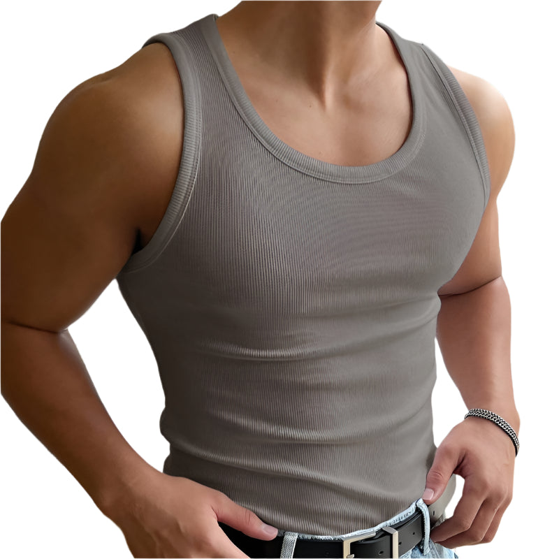 Monde heren tanktop – ademend, ronde hals, effen kleur, skinny fit
