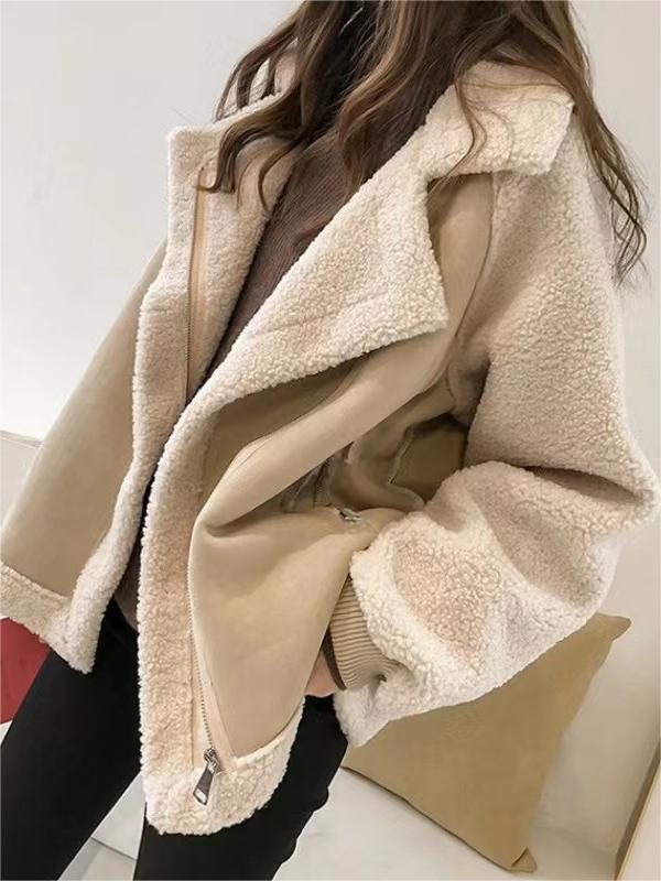 Veloria Oversized Suède Jack met Vegan Bontkraag en Reverskraag