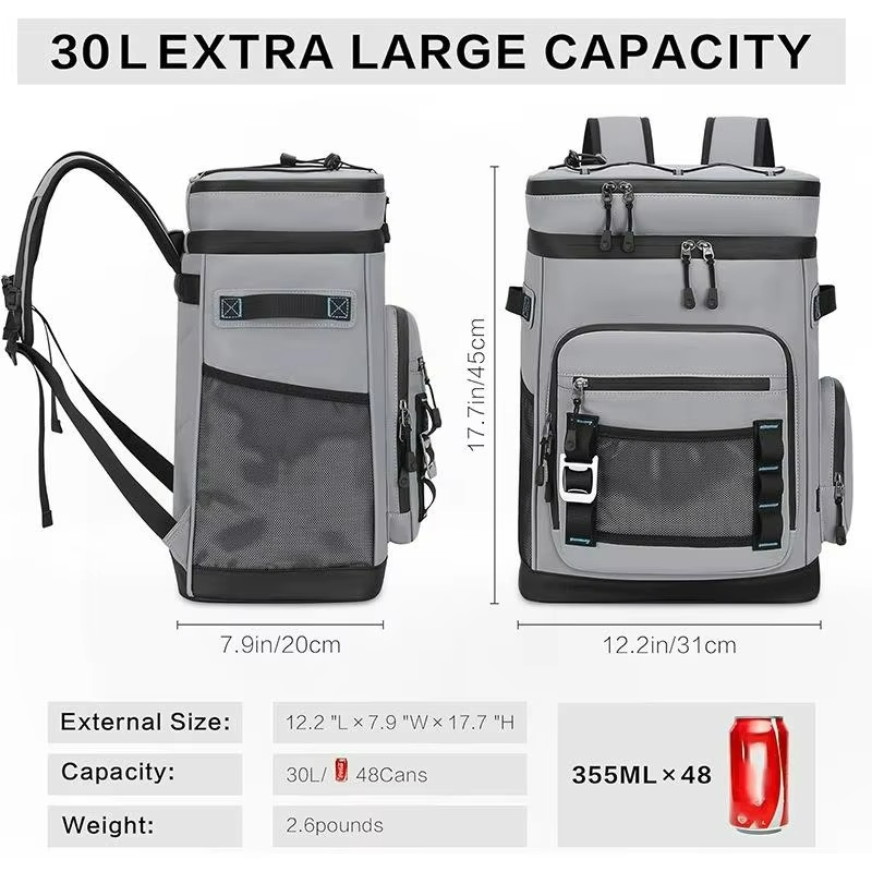LUKRO - Koelrugzak 30L Waterdicht met Isolatie – Outdoor Picknick & Reizen
