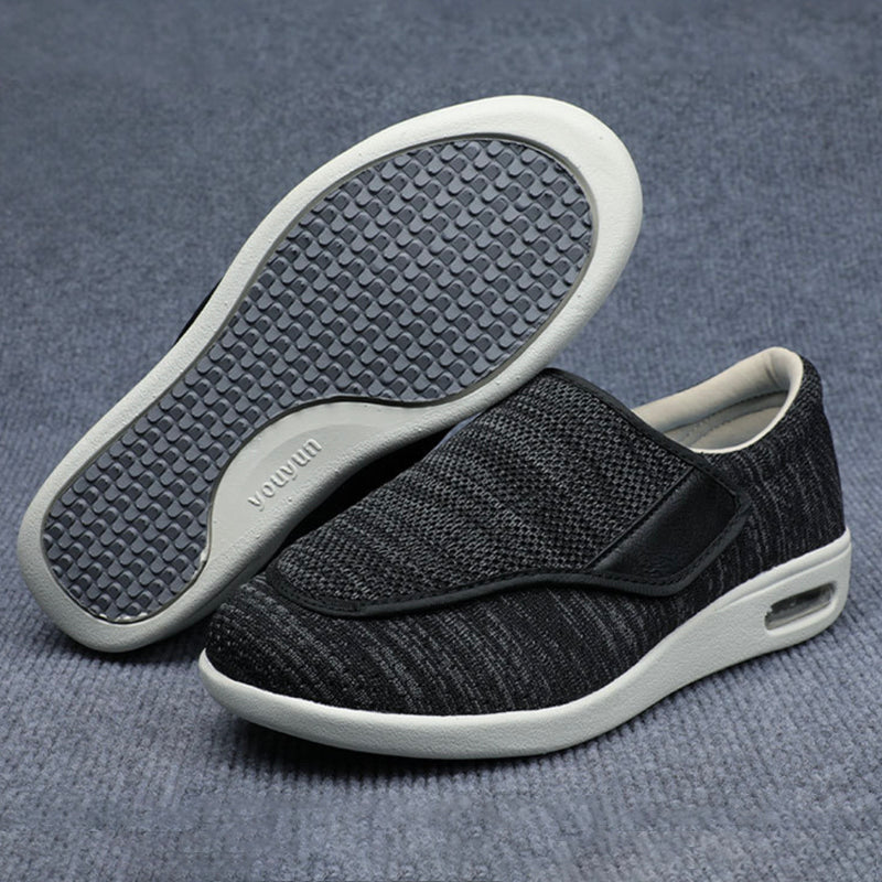 Veloria Brede Comfortschoenen van Ademend Textiel – Lichtgewicht Instappers met Klittenbandsluiting