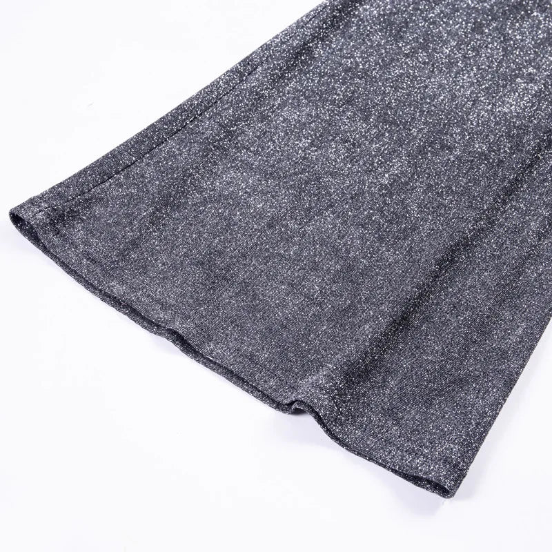 Évoque | Dames hoge taille broek met glanzende pailletten