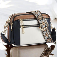 Beige met zwart en bruin