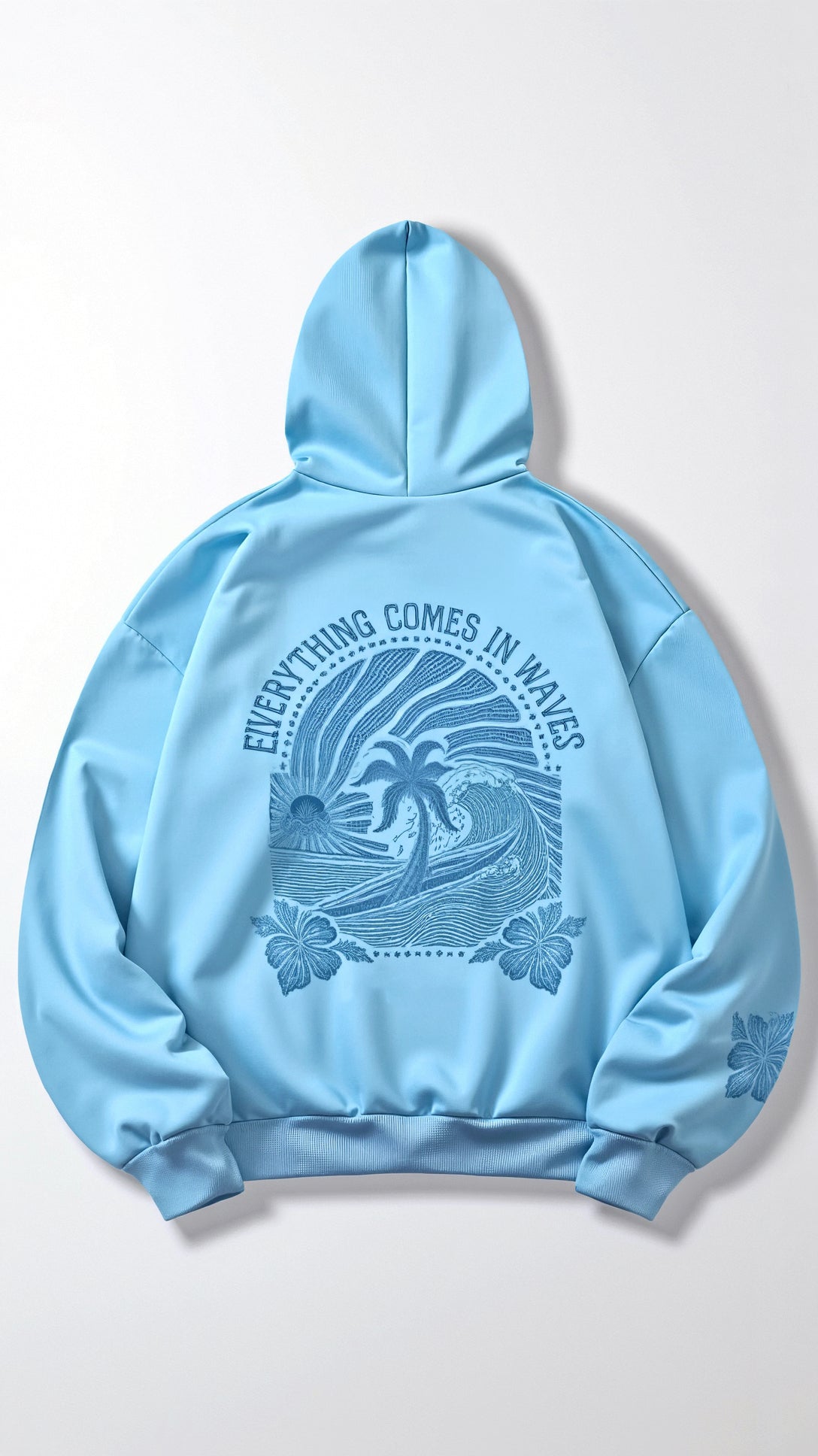 Élanor Geborduurde Hoodie met Tropisch Rugmotief – Unisex Kapuzenpullover