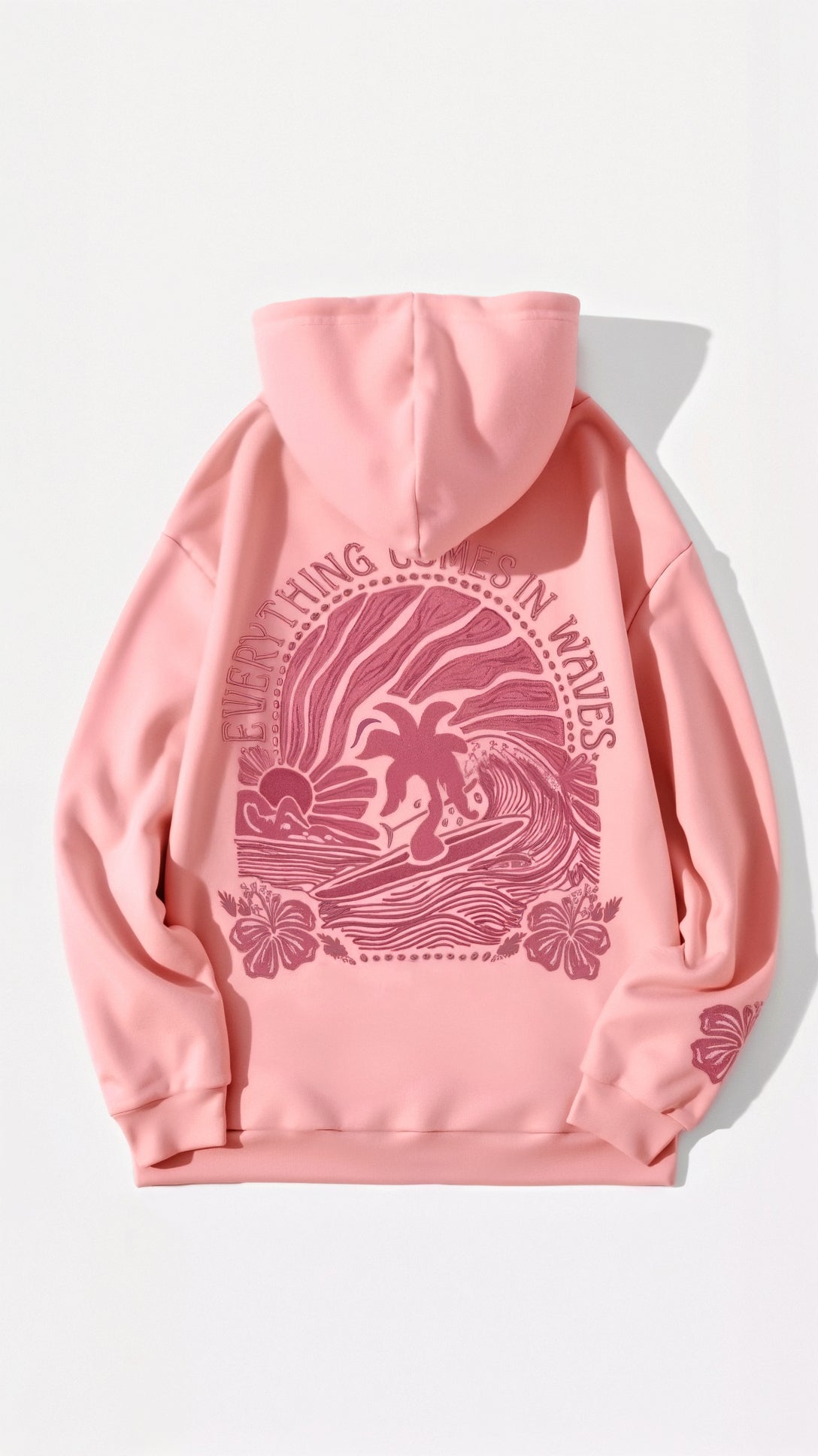 Élanor Geborduurde Hoodie met Tropisch Rugmotief – Unisex Kapuzenpullover