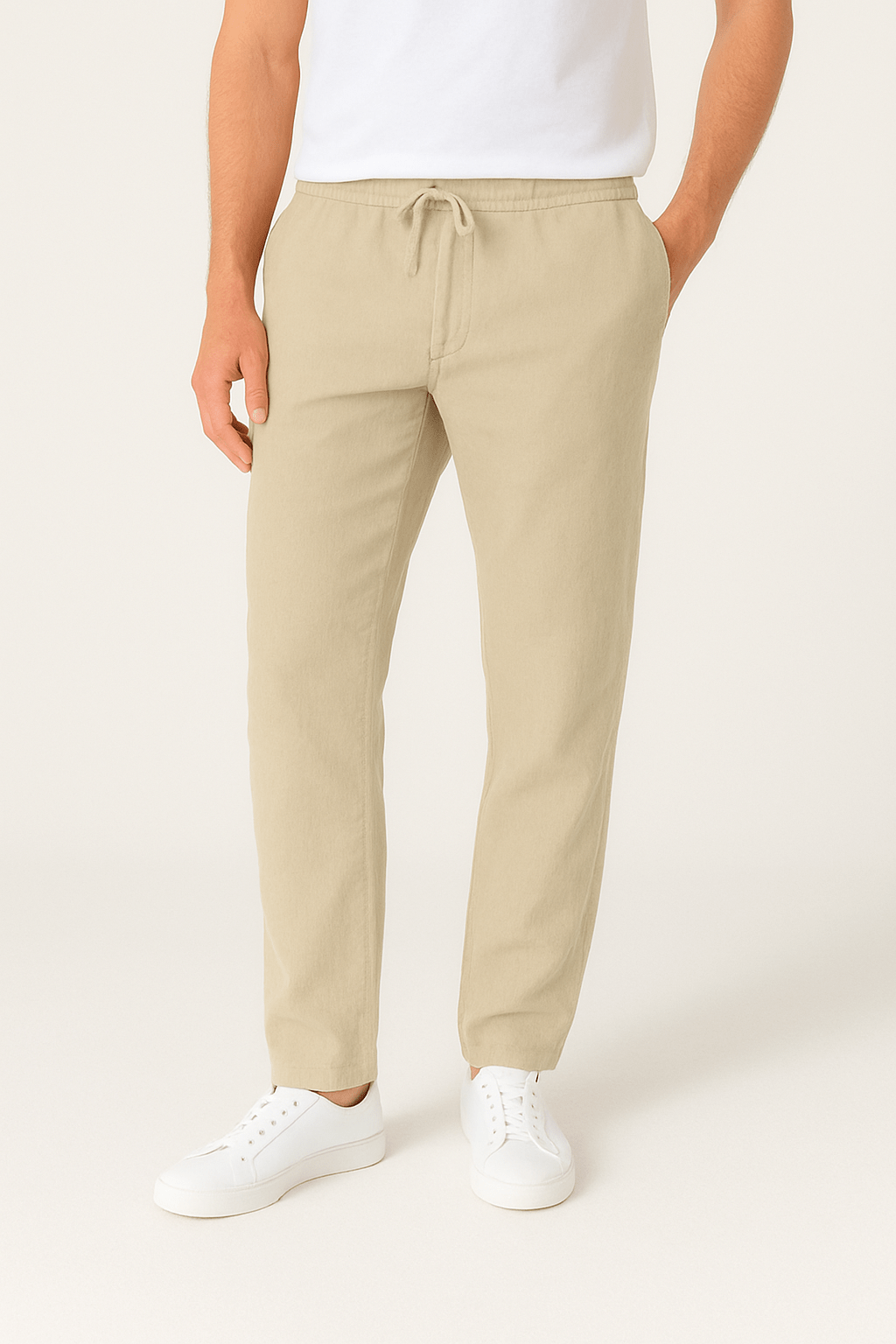 Évoque Tapered Linnenbroek met Kordelzug – Luchtige Zomerhose voor Heren