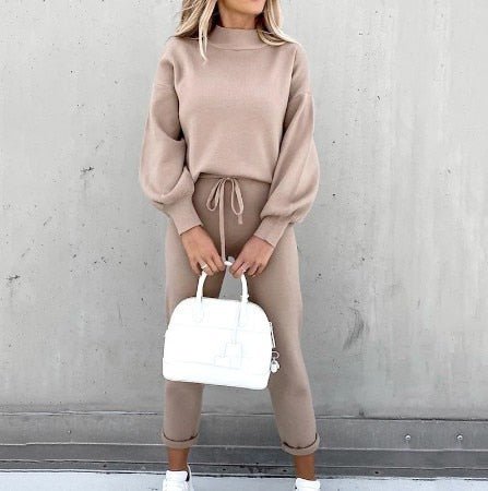 Élanor Dames Pullover en Broek Set – Comfortabele Lounge Outfit met Elegante Pasvorm
