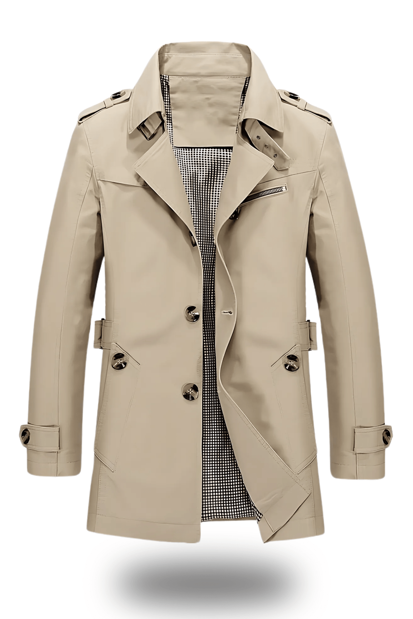 Évoque Trenchcoat met Omgeslagen Kraag – Klassieke Herenjas in Tijdloos Design