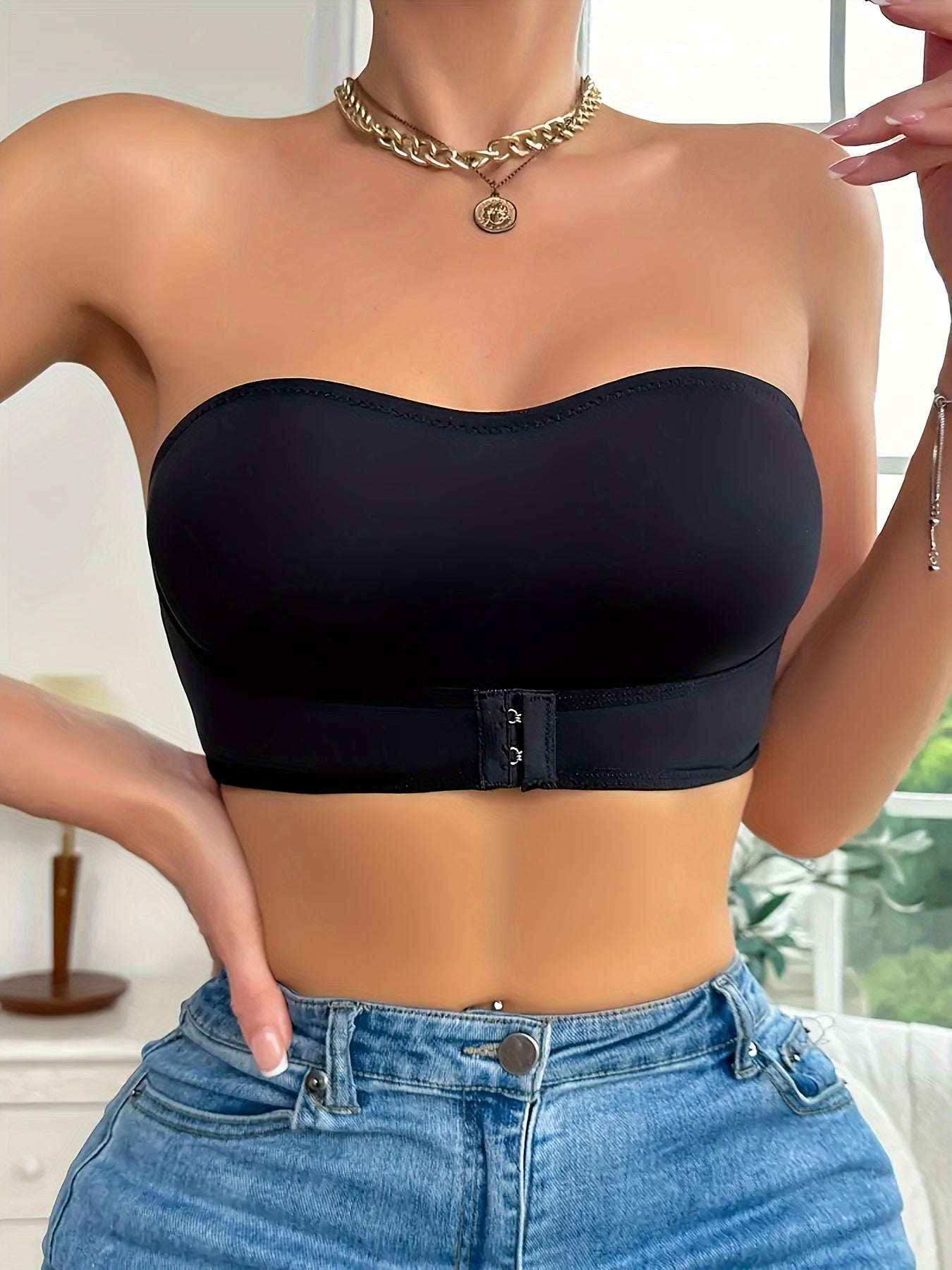 Élanor | Naadloze sportieve bandeau bh met antislip ondersteuning